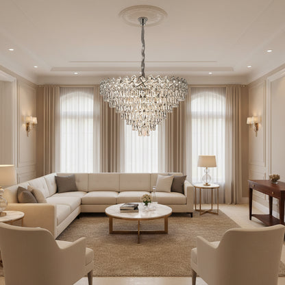 Crystal Chandelier WINDSOR Supremo 10xE14, Διάμετρος 80cm, Γυαλιστερό Chrome, Ρυθμιζόμενο ύψος Crystal Chandeliers Προεπιλεγμένος τίτλος Alessandro Design