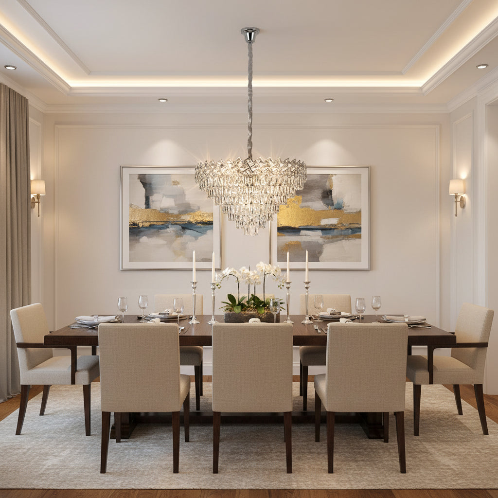 Crystal Chandelier WINDSOR Supremo 10xE14, Διάμετρος 80cm, Γυαλιστερό Chrome, Ρυθμιζόμενο ύψος Crystal Chandeliers Προεπιλεγμένος τίτλος Alessandro Design