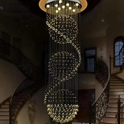 LED Crystal Chandelier 70W IMPERIALE Gold, Διάμετρος 50cm, Ύψος 200cm, Ladder Model Crystal Chandelier Προεπιλεγμένος τίτλος Alessandro Design