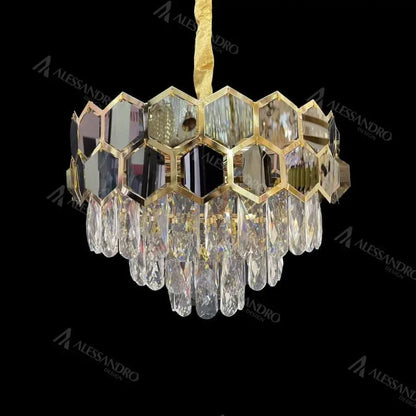 Melih Crystal Candelabra 5x E27 Diameter 40cm Gold Black Crystal Candelabra Προεπιλεγμένος τίτλος Alessandro Design
