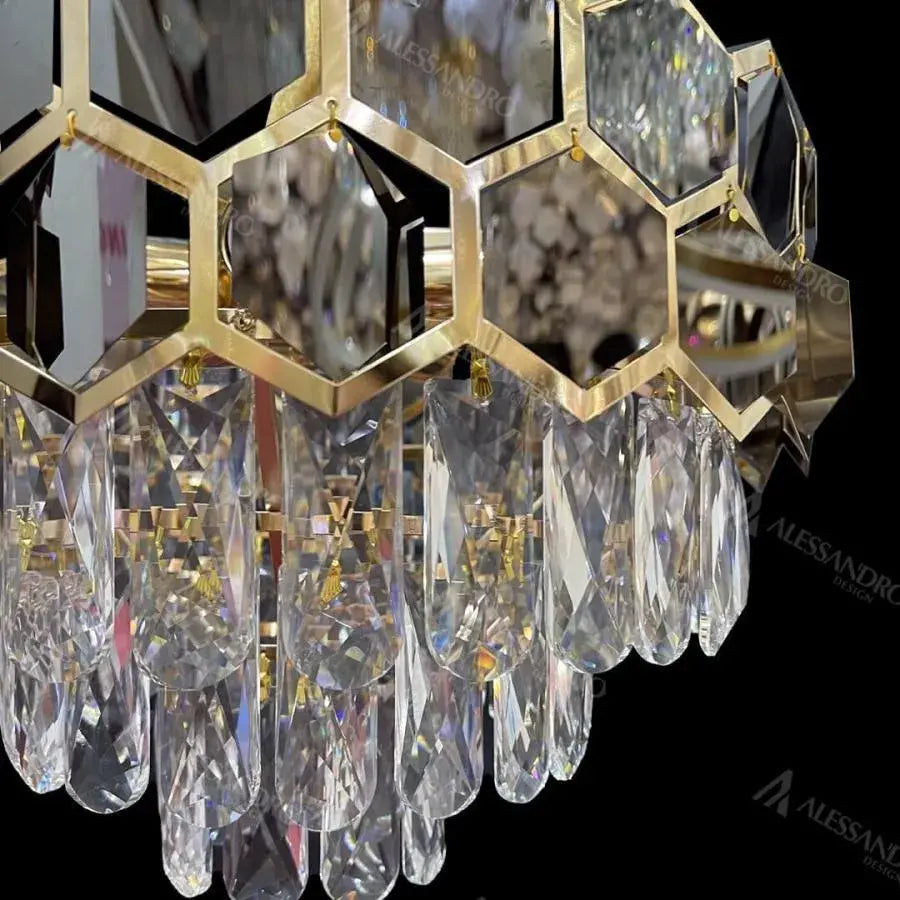 Melih Crystal Candelabra 5x E27 Diameter 40cm Gold Black Crystal Candelabra Προεπιλεγμένος τίτλος Alessandro Design