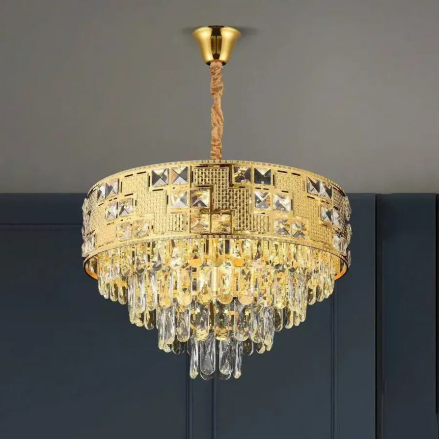 Crystal Chandelier NEUSCHWANSTEIN Petito 3xE14, Διάμετρος 30cm, Χρυσό, Ρυθμιζόμενο ύψος Κρυστάλλινος Πολυέλαιος Προεπιλεγμένος τίτλος Alessandro Design