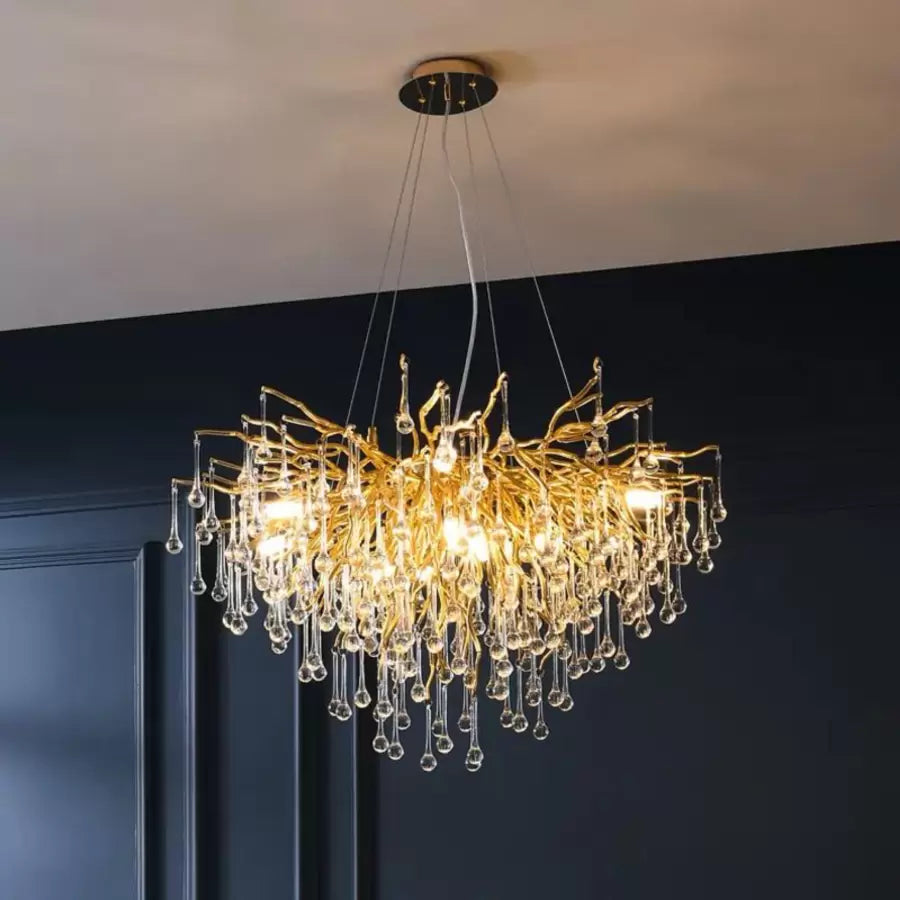 Crystal Chandelier Nathanael 7x G9 Gold Crystal Chandeliers Προεπιλεγμένος τίτλος Alessandro Design