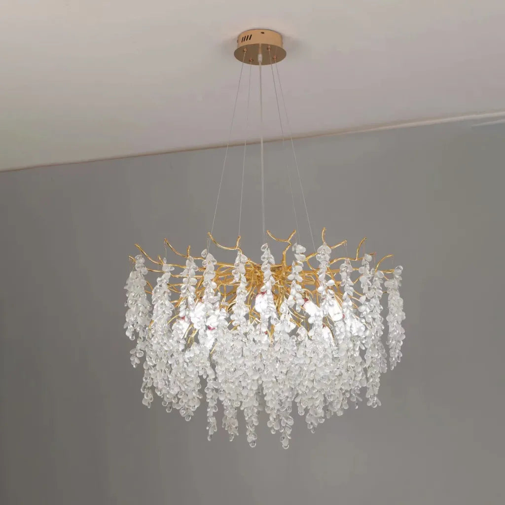 WALTZ Cascade Crystal Chandelier, 6xG9, Χρυσό, διάμετρος 45cm, Ρυθμιζόμενο ύψος Crystal Chandeliers Προεπιλεγμένος τίτλος Alessandro Design