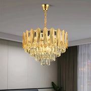 Crystal Chandelier BUCKINGHAM Nobile 5xE14, Διάμετρος 40cm, Γυαλιστερό Χρυσό, Ρυθμιζόμενο ύψος Κρυστάλλινοι Πολυέλαιοι Προεπιλεγμένος τίτλος Alessandro Design