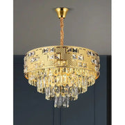 Crystal Chandelier NEUSCHWANSTEIN Elegance 7xE14, Διάμετρος 49cm, Χρυσό, Ρυθμιζόμενο ύψος Κρυστάλλινοι Πολυέλαιοι Προεπιλεγμένος τίτλος Alessandro Design