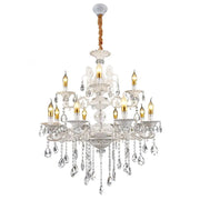 SANSSOUCI Royal Chandelier 12xE14 Metal and Crystal Height Adjustable White and Silver Crystal Chandeliers Προεπιλεγμένος τίτλος Alessandro Design