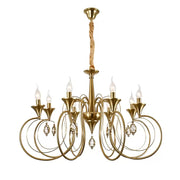 Frederick Crystal Chandelier 8xE14, Διάμετρος 52cm, Χρυσό, Ρυθμιζόμενο ύψος Classic Chandeliers Προεπιλεγμένος τίτλος Alessandro Design