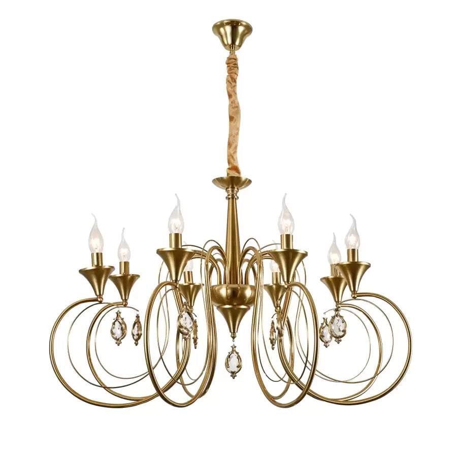 Frederick Crystal Chandelier 8xE14, Διάμετρος 52cm, Χρυσό, Ρυθμιζόμενο ύψος Classic Chandeliers Προεπιλεγμένος τίτλος Alessandro Design