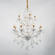 Bruhier Crystal Chandelier 12x E14, Διάμετρος 75cm, Λευκό με Χρυσό, Ρυθμιζόμενο ύψος Classic Chandeliers Προεπιλεγμένος τίτλος Alessandro Design