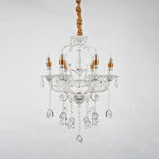 Bruhier Cristal Candelabra 6x E14, Διάμετρος 55cm, Λευκό με χρυσό, Ρυθμιζόμενο ύψος Cristal Candelabra Προεπιλεγμένος τίτλος Alessandro Design