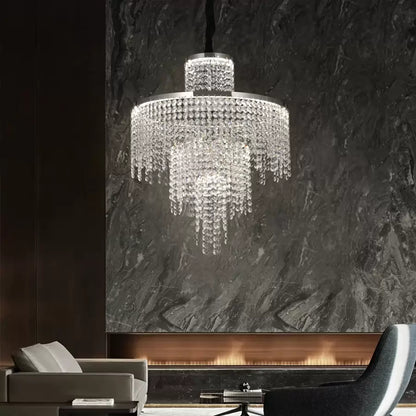 Crystal LED Chandelier with Remote Control Oscar 59W Dimable Silver Modern Chandeliers Προεπιλεγμένος τίτλος Alessandro Design