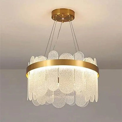 Πολυέλαιος LED με τηλεχειριστήριο Aden 58W Dimable Golden Crystal Chandeliers Προεπιλεγμένος τίτλος Alessandro Design