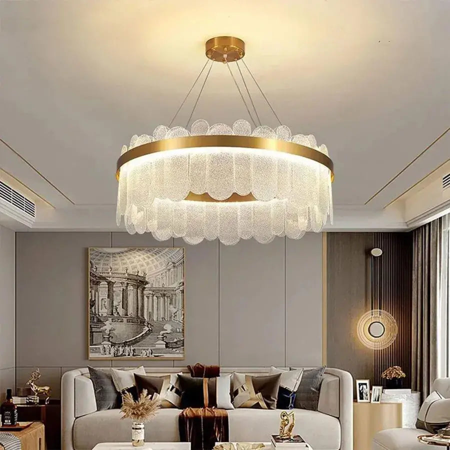 Πολυέλαιος LED με Τηλεχειριστήριο Alonzo 93W Dimmable Διάμετρος 60cm Χρυσοί Κρύσταλλοι Πολυέλαιοι Προεπιλεγμένος Τίτλος Alessandro Design