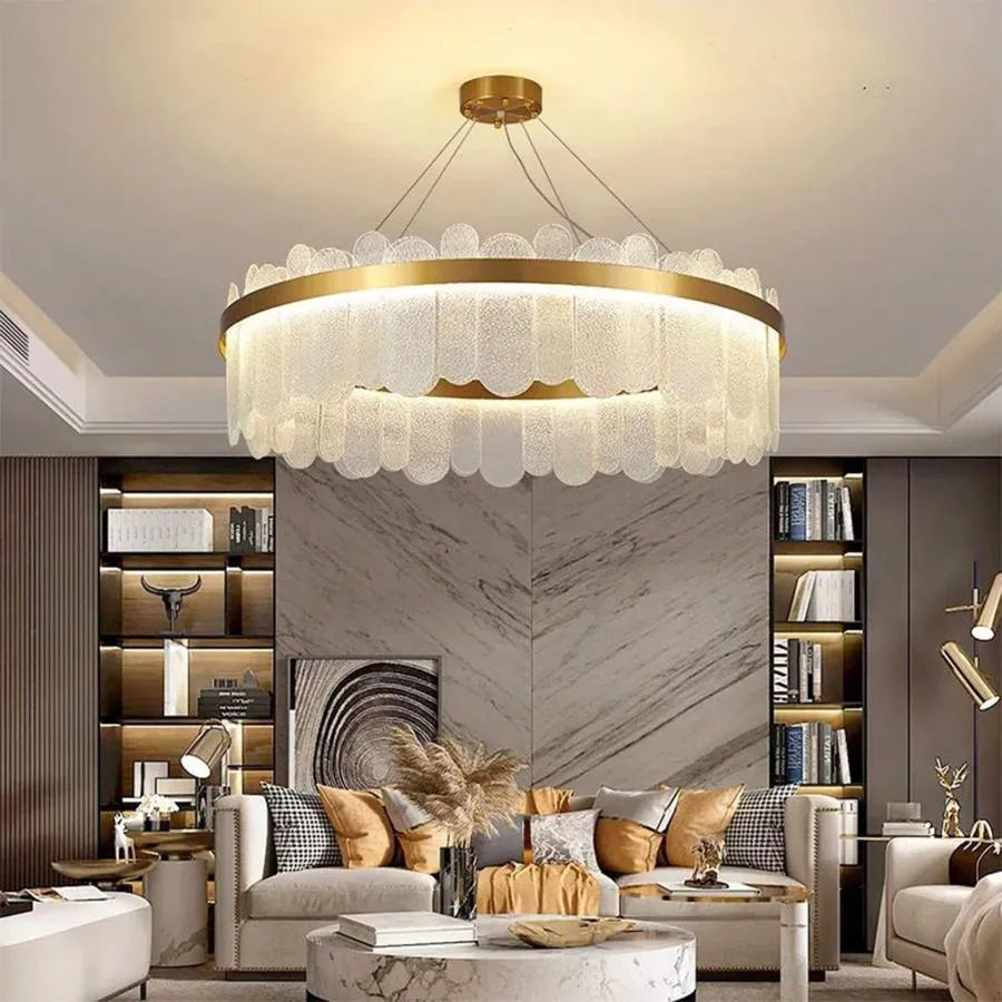 Πολυέλαιος LED με τηλεχειριστήριο Alvaro 128W Dimable Golden Candelabre Cristal Προεπιλεγμένος τίτλος Alessandro Design