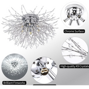 Crystal Chandelier RONDO Vivace, 5x G9, διάμετρος 40cm, Shiny Silver Modern Chandeliers Προεπιλεγμένος τίτλος Alessandro Design