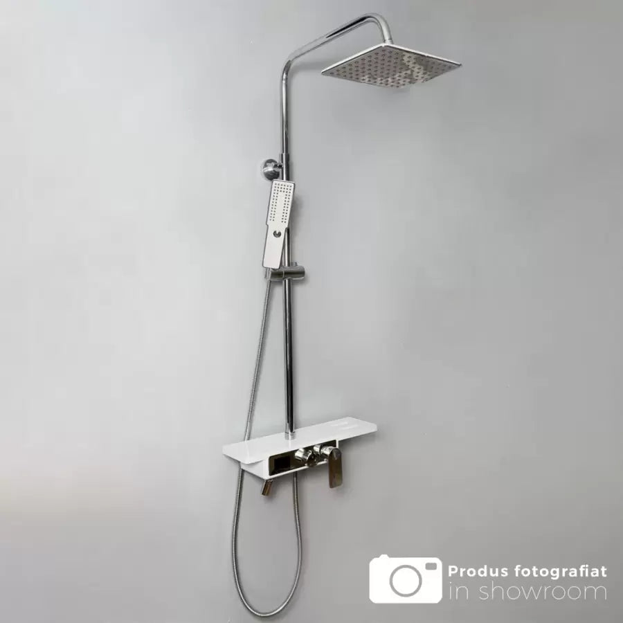 Στήλη ντους, οθόνη LCD, ανοξείδωτο ατσάλι, λευκό/ασημί, SJG/009 βρύσες & στήλες ντους Προεπιλεγμένος τίτλος Alessandro Design