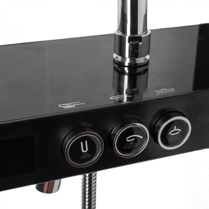 Στήλη ντους Οθόνη LCD από ανοξείδωτο ατσάλι Μαύρο Ασημί SJG/003 Βρύσες & Στήλες ντους Προεπιλεγμένος τίτλος Alessandro Design