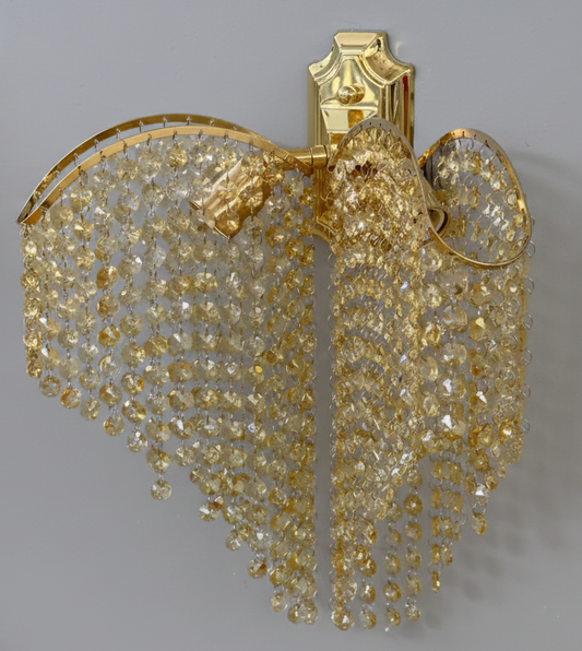 Φωτιστικό Ander Cristal 2x E14 Gold Shiny Shiny, Χορδές από κρύσταλλα