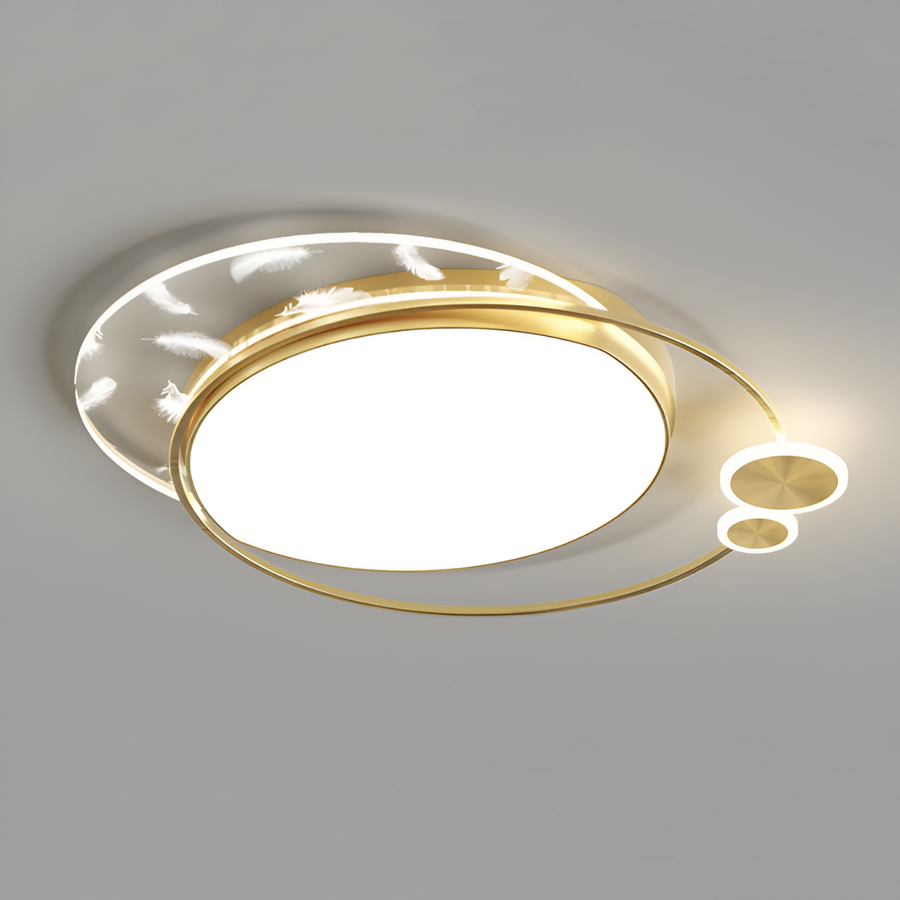 Lorenzo LED Πολυέλαιος με Τηλεχειριστήριο, 40W, Dimmable, Gold, Metal and Acrylic, 3000K/4000K/6000K LED Chandeliers with Remote Control Προεπιλεγμένος τίτλος Alessandro Design