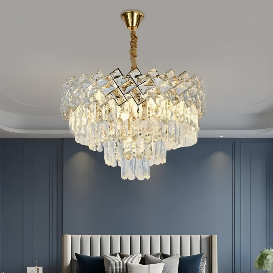 Crystal Chandelier WINDSOR Nobile 5xE14, Διάμετρος 39cm, Γυαλιστερό χρυσό, Ρυθμιζόμενο ύψος Crystal Chandeliers Προεπιλεγμένος τίτλος Alessandro Design