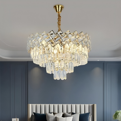 Κρυστάλλινος πολυέλαιος WINDSOR Nobile 5xE14, Διάμετρος 39cm, Γυαλιστερό χρυσό, Ρυθμιζόμενο ύψος