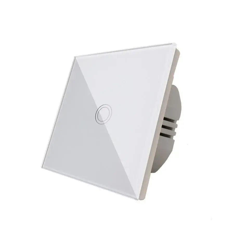 Απλός διακόπτης αφής Λευκός Secure Glass Προεπιλεγμένοι διακόπτες Τίτλος Alessandro Design