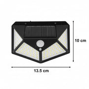Ηλιακό φωτιστικό με αισθητήρα κίνησης, 100 LED, IP.65, Μαύρα φωτιστικά τοίχου εξωτερικού χώρου Προεπιλεγμένος τίτλος Alessandro Design