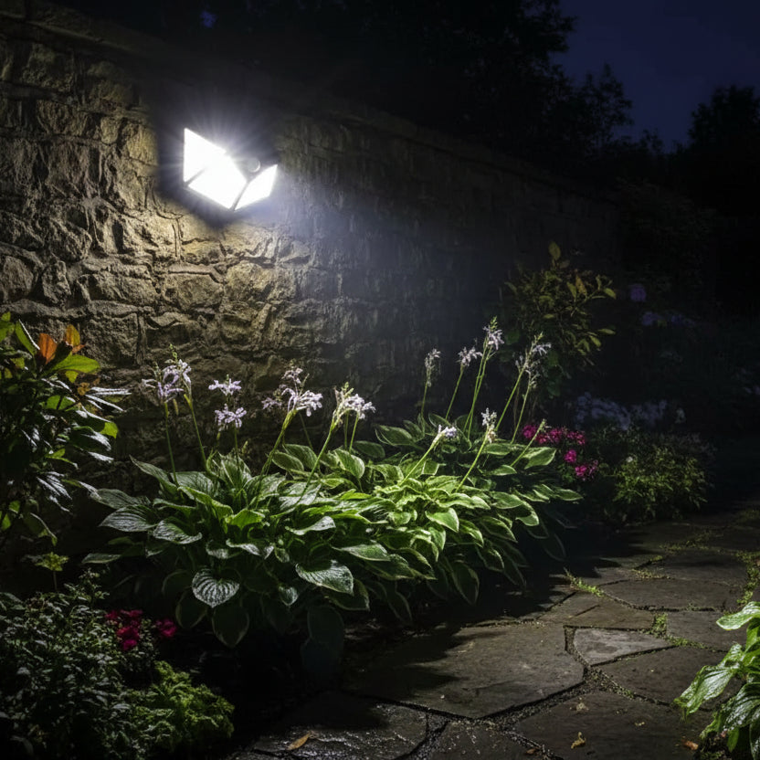 Ηλιακό φωτιστικό με αισθητήρα κίνησης, 100 LED, IP.65, Μαύρα φωτιστικά τοίχου εξωτερικού χώρου Προεπιλεγμένος τίτλος Alessandro Design