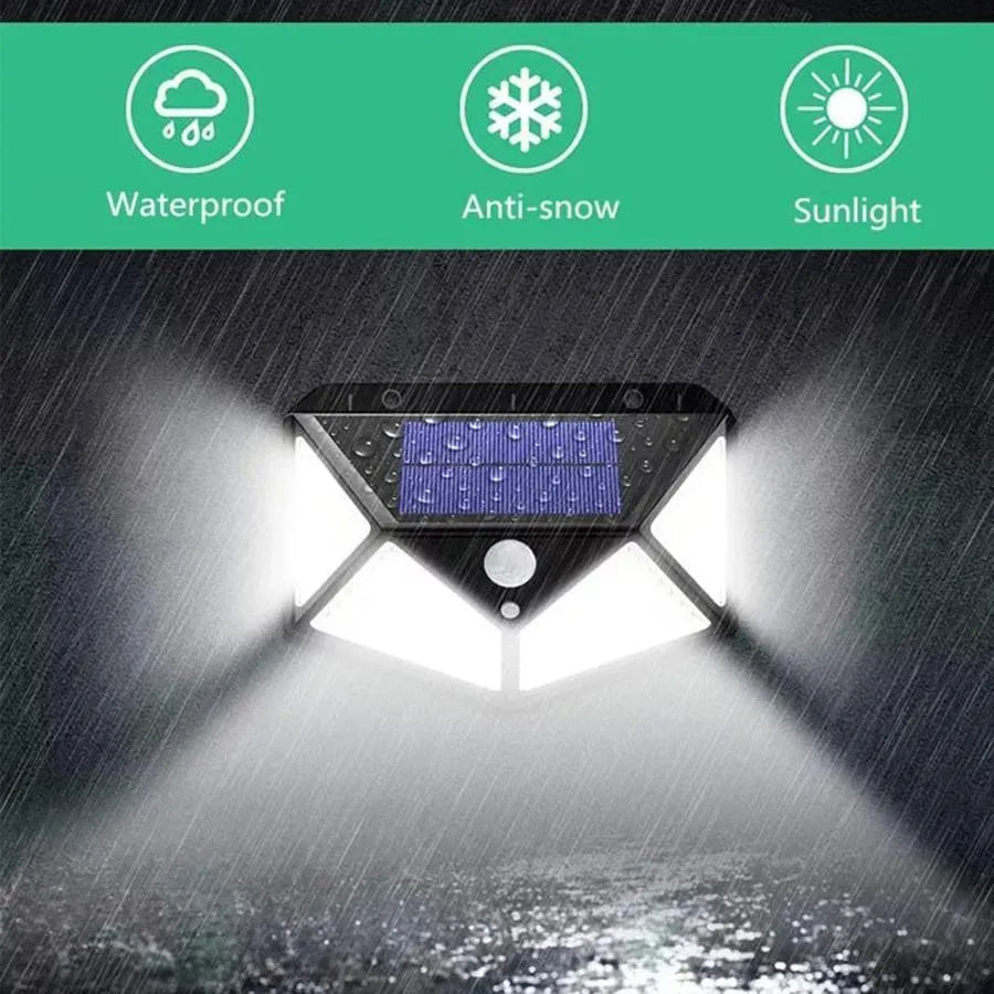 Ηλιακό φωτιστικό με αισθητήρα κίνησης, 100 LED, IP.65, Μαύρα φωτιστικά τοίχου εξωτερικού χώρου Προεπιλεγμένος τίτλος Alessandro Design