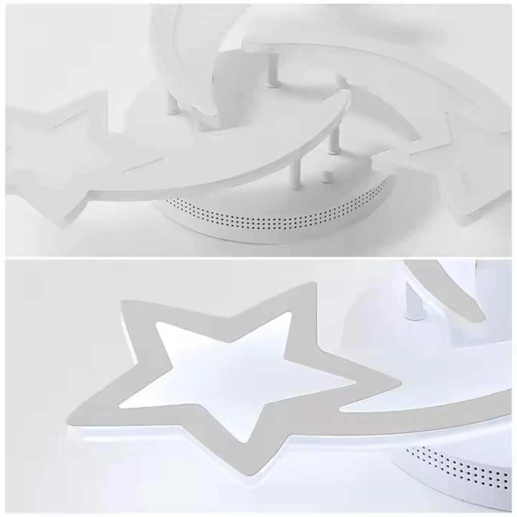 Πολυέλαιος LED με τηλεχειριστήριο IPOMOEA 51W, 3 αστέρια, Κρύο/Ζεστό/Ουδέτερο φως, Ρυθμιζόμενο, Λευκός πολυέλαιος LED με τηλεχειριστήριο Προεπιλεγμένος τίτλος Alessandro Design