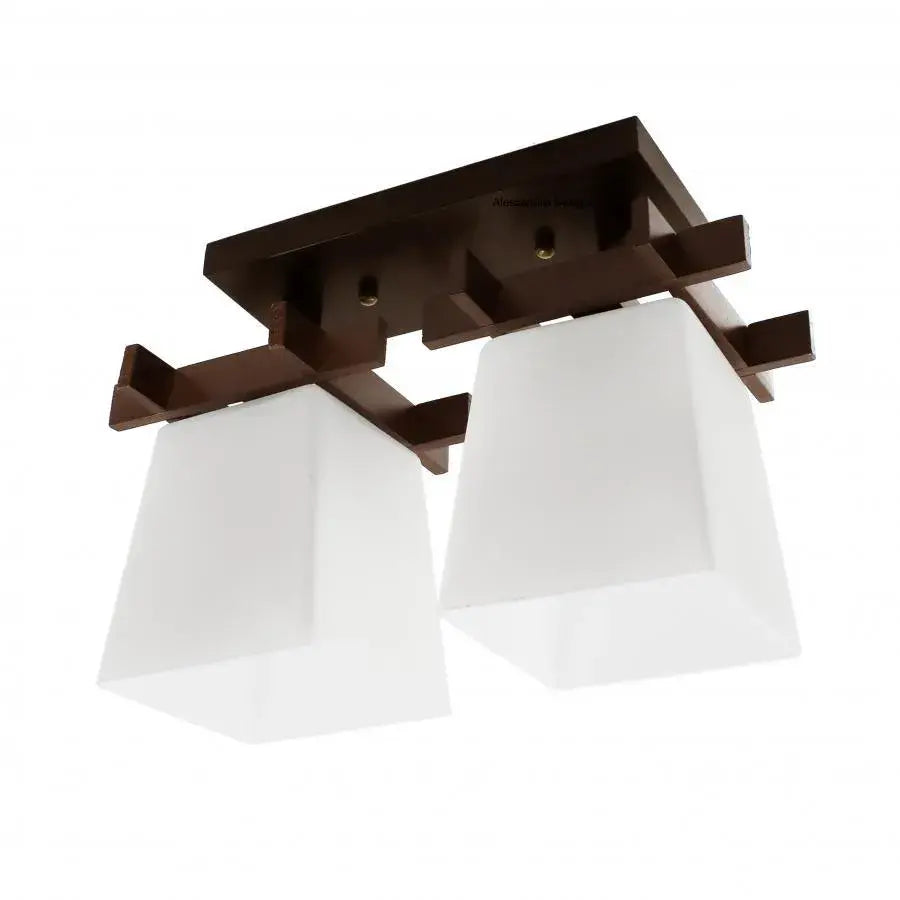 Cala Chandelier 2x E27 White Brown Classic Chandeliers Προεπιλεγμένος τίτλος Alessandro Design