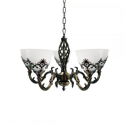 Rustic Chandelier COTTAGE, 5XE27, Antique Bronze, Metal and Glass Classic Candelabra Προεπιλεγμένος τίτλος Alessandro Design