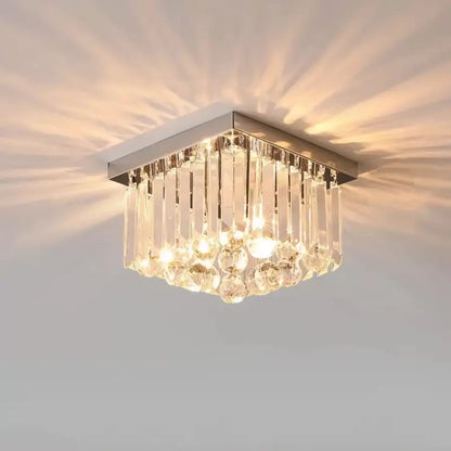 Crystal Chandelier MARTINEZ Linear Luxe, Diameter 35cm, 4x E14, Shiny Chrome Candelabre Moderne Προεπιλεγμένος τίτλος Alessandro Design