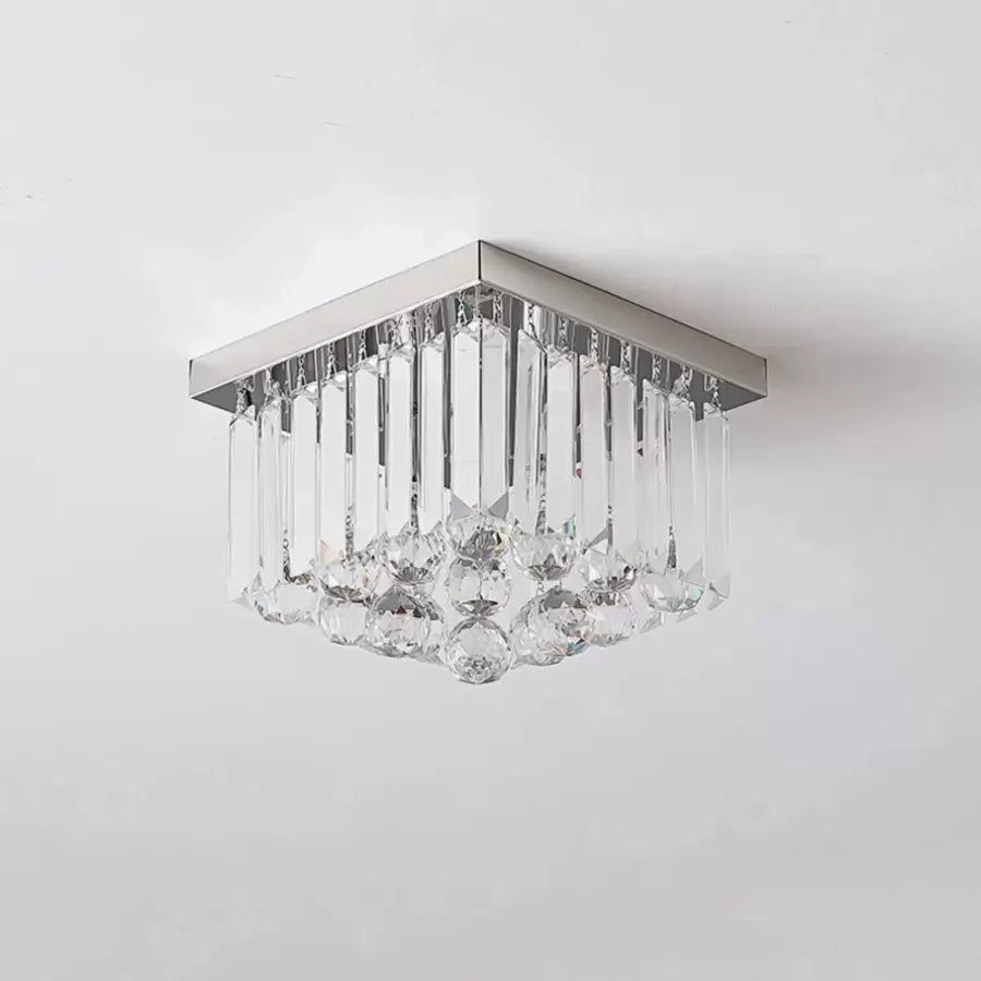 Crystal Chandelier MARTINEZ Linear Luxe, Diameter 35cm, 4x E14, Shiny Chrome Candelabre Moderne Προεπιλεγμένος τίτλος Alessandro Design