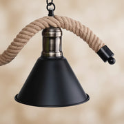 Rope Chandelier, 2xE27, Brown, Metal and String LV570/2BK Vintage Chandeliers Προεπιλεγμένος τίτλος Alessandro Design