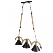 Rope Chandelier, 3xE27, Brown, Metal and String LV570/3BK Vintage Chandeliers Προεπιλεγμένος τίτλος Alessandro Design