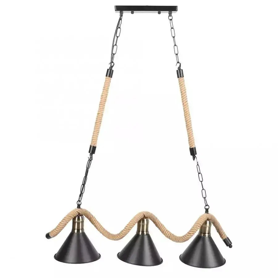 Rope Chandelier 3xE27, Brown, Metal and String Vintage Chandeliers Προεπιλεγμένος τίτλος Alessandro Design