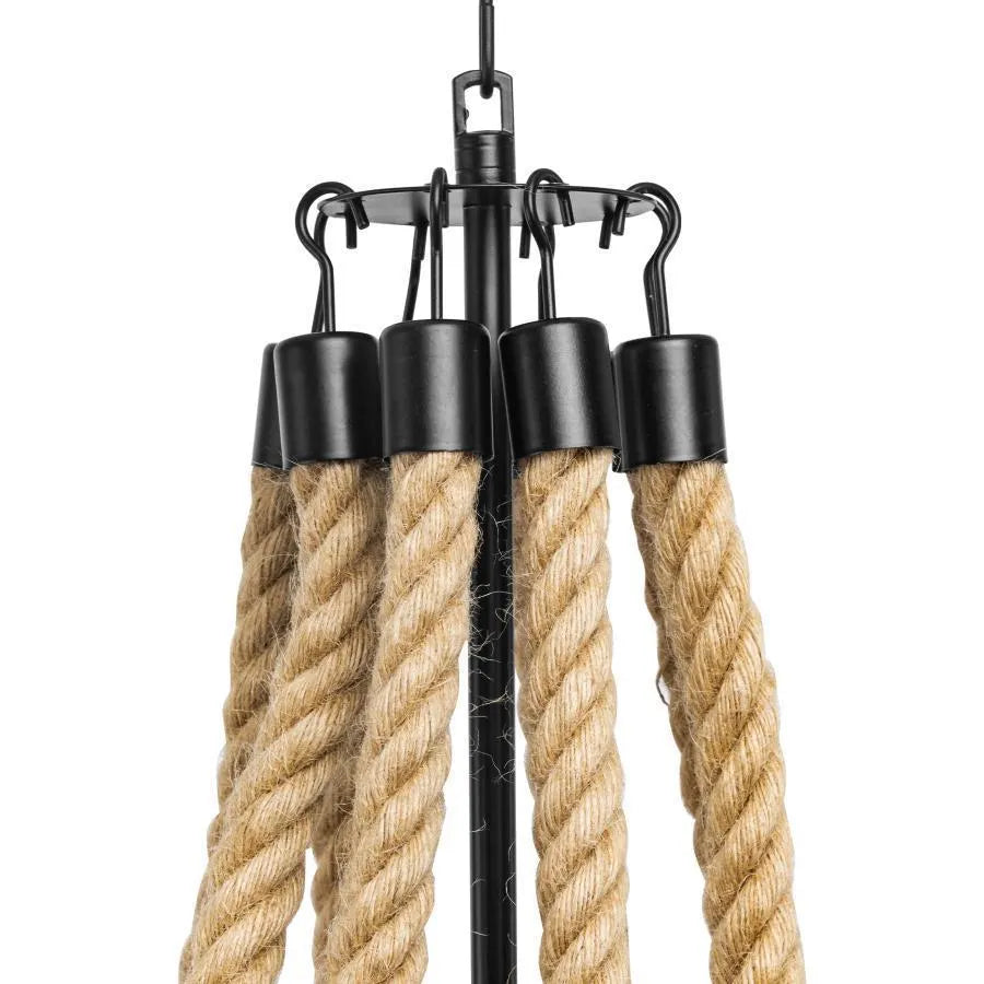 Indiana Chandelier, 8xE27, Metal and Rope, Brown Vintage Chandeliers Προεπιλεγμένος τίτλος Alessandro Design