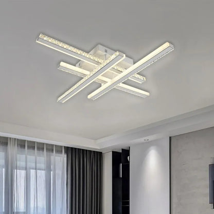 Πολυέλαιος LED με τηλεχειριστήριο ABIGAIA 136W, 4 Στοιχεία, Γραμμικό, Κρύο/Ζεστό/Ουδέτερο φως, Ρυθμιζόμενο, Λευκό Cristal LED Πολυέλαιοι Προεπιλεγμένος τίτλος Alessandro Design