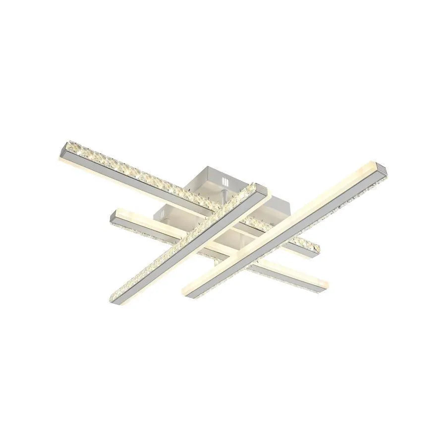 Πολυέλαιος LED με τηλεχειριστήριο ABIGAIA 136W, 4 Στοιχεία, Γραμμικό, Κρύο/Ζεστό/Ουδέτερο φως, Ρυθμιζόμενο, Λευκό Cristal LED Πολυέλαιοι Προεπιλεγμένος τίτλος Alessandro Design