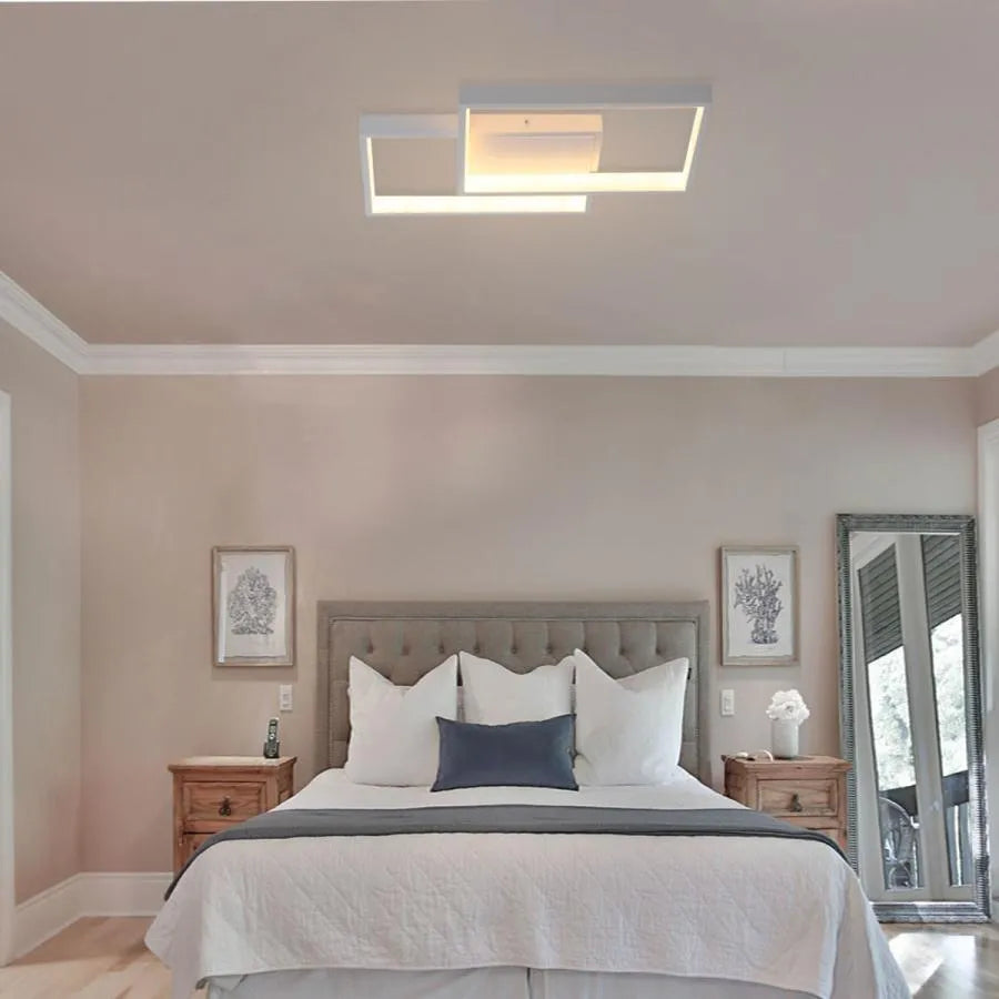 Πολυέλαιος LED με τηλεχειριστήριο LANDYN 37W, 2 τετράγωνα, κρύο/θερμό/ουδέτερο φως, ρυθμιζόμενο, λευκός πολυέλαιος LED με τηλεχειριστήριο Προεπιλεγμένος τίτλος Alessandro Design