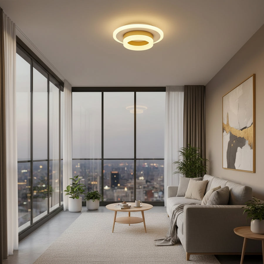 Πολυέλαιος LED SOLENA ROTONDA 21W, Διάμετρος 20cm, Κρύο/Ζεστό/Ουδέτερο φως, Χρυσό Λευκό LED Πολυέλαιοι Προεπιλεγμένος τίτλος Alessandro Design