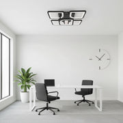 Πολυέλαιος LED με τηλεχειριστήριο ZOE 65W, 5 Τετράγωνα, Κρύο/Ζεστό/Ουδέτερο φως, Ρυθμιζόμενο, Μαύροι πολυέλαιοι LED με τηλεχειριστήριο Προεπιλεγμένος τίτλος Alessandro Design
