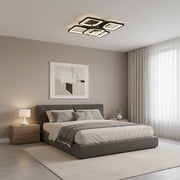 Πολυέλαιος LED με τηλεχειριστήριο ZOE 65W, 5 Τετράγωνα, Κρύο/Ζεστό/Ουδέτερο φως, Ρυθμιζόμενο, Μαύροι πολυέλαιοι LED με τηλεχειριστήριο Προεπιλεγμένος τίτλος Alessandro Design