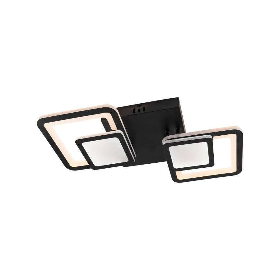 Πολυέλαιος LED με τηλεχειριστήριο BALANS 44W, 2 τετράγωνα, κρύο/θερμό/ουδέτερο φως, ρυθμιζόμενο, μαύροι πολυέλαιοι LED με τηλεχειριστήριο Προεπιλεγμένος τίτλος Alessandro Design