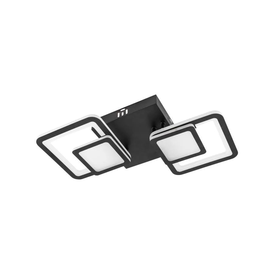 Πολυέλαιος LED με τηλεχειριστήριο BALANS 44W, 2 τετράγωνα, κρύο/θερμό/ουδέτερο φως, ρυθμιζόμενο, μαύροι πολυέλαιοι LED με τηλεχειριστήριο Προεπιλεγμένος τίτλος Alessandro Design