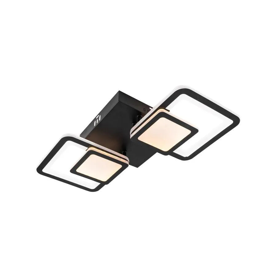 Πολυέλαιος LED με τηλεχειριστήριο BALANS 44W, 2 τετράγωνα, κρύο/θερμό/ουδέτερο φως, ρυθμιζόμενο, μαύροι πολυέλαιοι LED με τηλεχειριστήριο Προεπιλεγμένος τίτλος Alessandro Design