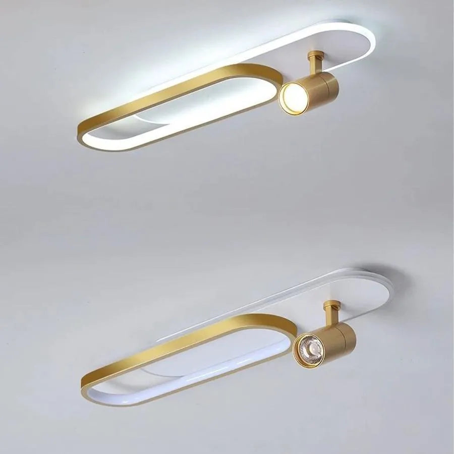 Lustra LED cu Proiector Reglabil FISSO Camilla, 48W, lumina Rece/Calda/Neutra 3000K/4000K/6000K, Auriu Lucios, Metal si Acril Lustre LED Default Title Alessandro Design