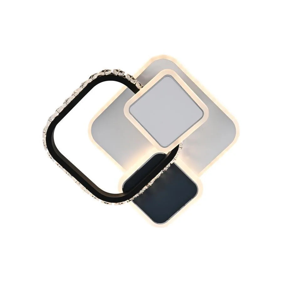 Crystal LED πολυέλαιος GELLA 48W, Τετράγωνο, Κρύο/Ζεστό/Ουδέτερο φως, Λευκός Μαύρος πολυέλαιος LED Προεπιλεγμένος τίτλος Alessandro Design